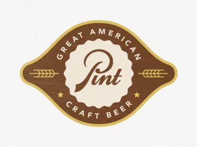 Pint beer hand lettering lettering logo retro script vintage