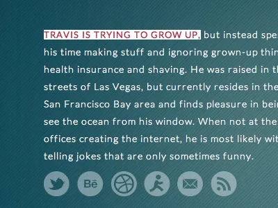 About Me — Copy Excerpt about copy personal typography website