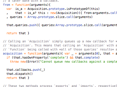 Sectioning. javascript source code text