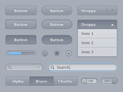 UI Impedimenta buttons dropdown element impedimenta kit menu radio ui