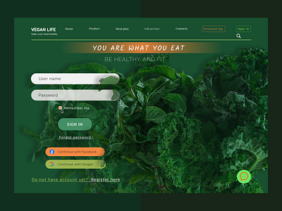 Vegan Life branding ui