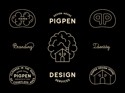 Pigpen Design House 2d branding design design house design studio graphic design icon icons identity illustration lockup logo minimal pigpen texas typography