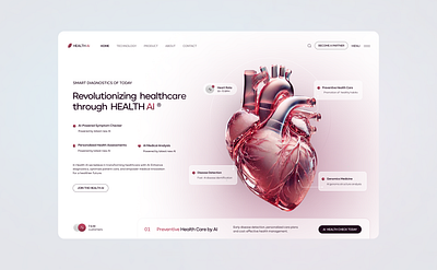 Health AI Healthcare AI technology Alexandra Baladova⚜️ ai design figma healthcare illustration landing page technology typography ui ux web