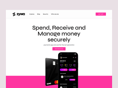 Fintech Web Landing Page - ZYWA finance web landing fintech web app landing page product design ui user interface website design