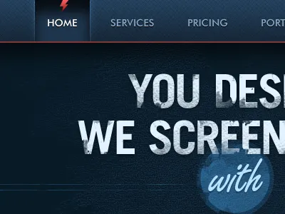 Prinsta Project active state header main menu typography