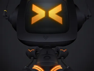Mr.Roboto 000000 adium black dark doublev ff9900 icon illustration lights orange osx replacement robot wha yeah