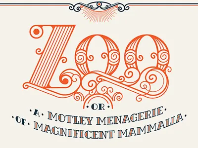 Zoo Titling art custom design dushan milic exhibitions jacqui oakley lettering ornate poly