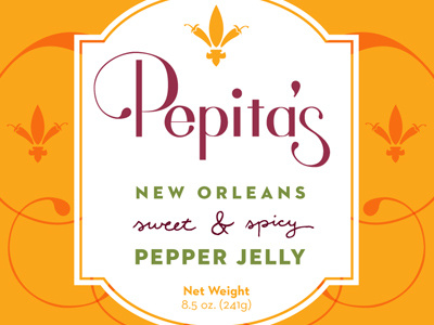 Pepita's Pepper Jelly condiment food hand lettering jelly lettering new orleans package design packaging