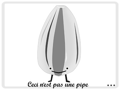 Illustration based on Rene Magritte black grey illustration magritte monocrome text typography