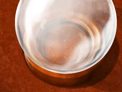 Crystal Ball game illustration painting red