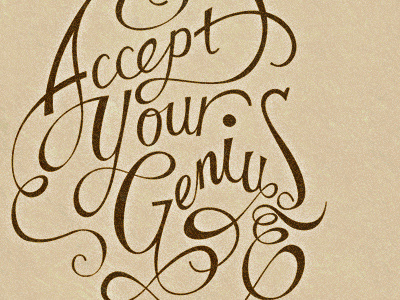 Accept Your Genius hand lettering lettering quote ralph waldo emerson typography