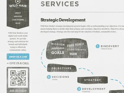 Services banner blue brown qr texture textured vintage website