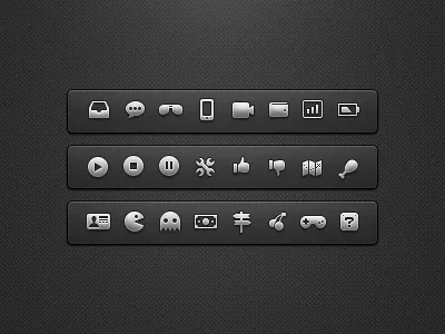 UI Icons 2 camera cart cloud coffee gear icons lightning location mail mini icons note search time trash ui
