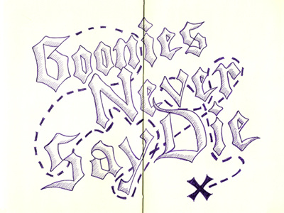 Goonies illustration lettering moleskine typography