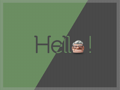 Hello! black fun green hello