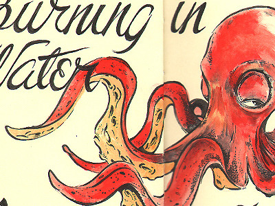 Markpenxa Sketchbook 031 bukowski illustration moleskine octopus script sketch sketchbook