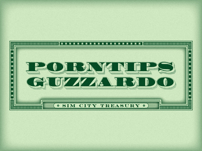 Sim City Bailout green lettering money sim typography