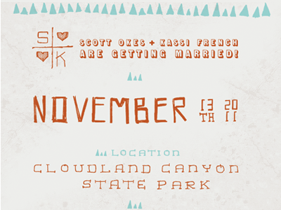 Save The Date - Info blue customtype orange postcard save the date typography