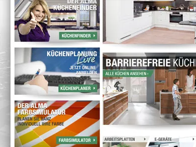 Alma Teaser colorful green kitchen screendesign teaser