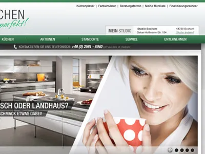 Alma Header green kitchen screendesign slider