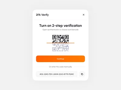 2FA Verify form - UI Design 2fa verify form ui animation branding clean uiux crypto form crypto ui graphic design ui ui design uiux