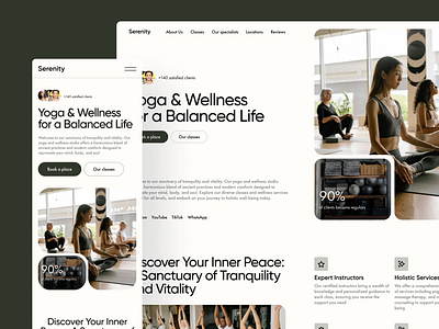 Yoga&Wellness Studio Website branding design graphic design illustration landing landing page landing page design logo ui ui design uidesign uiux visual identity web web design website website design website development wellness yoga