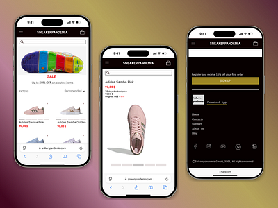 Sneaker Store Mobile Mockup branding ui