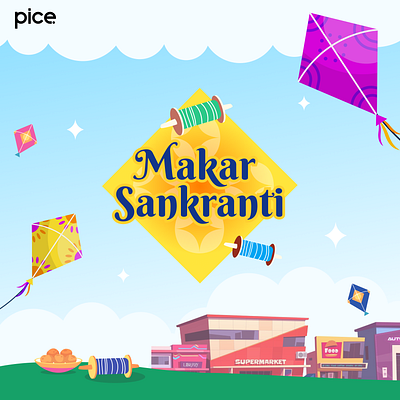 wishes makar sankranti branding creatives design festive figma fintech graphic design illustration indian ui