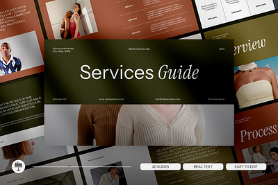 Maha Services Guides - Keynote aesthetic brand strategy corporate earth tone editorial elegant design informational keynote keynote design layout maha services maha services guides sixtysixlabs soft color strategy template