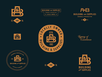 Logo for General Contractor barndominium branding build builder building classic construction contractor cool logo manufacturing monogram old school seal vintage