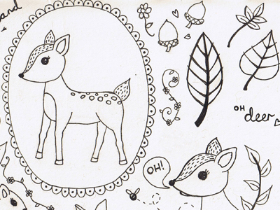 Oh deer deer doe ideas leaves sketches