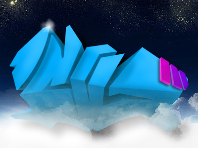 Sky 3D 3d blue graffiti purple