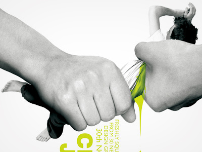 Creative Juice green photo manipulation photography poster typography