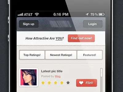 App app design iphone red ui