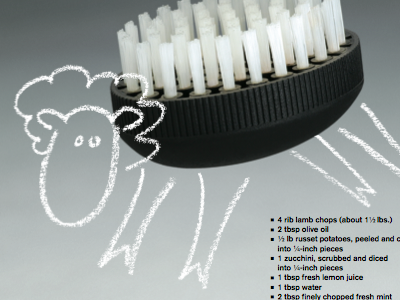 Lamb Chops & Veg illustration