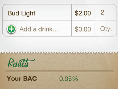 Booze Buddy - Results app booze buddy iphone mobile