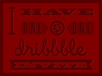 Dribbble Invite dribbble fatboy highlight husky inset invite lighting red ribbon shadow