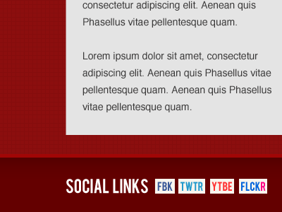 Typographical Social Links icons social