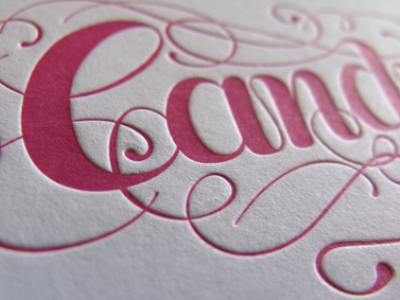 Letterpressed ID set hand drawn lettering letterpress logo pink type typography