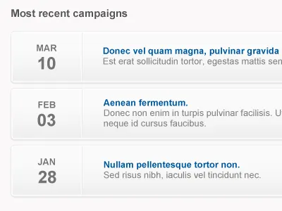 Most recent campaigns calendar clean feeds gradient minimalist