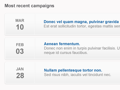 Most recent campaigns calendar clean feeds gradient minimalist