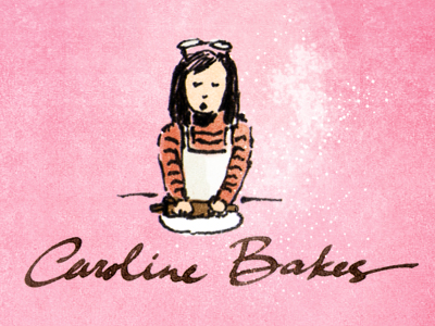 Caroline Bakes! calligraphy hand lettering illustration logo