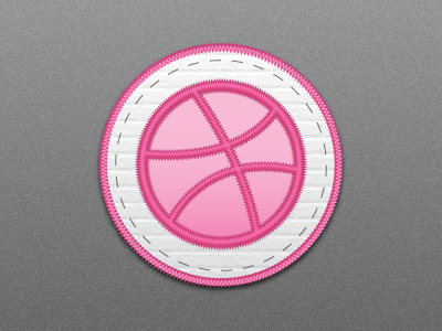 Dribbble Patch dribbble illustrator noise patch pink stitch