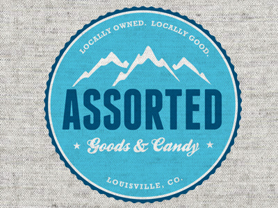 Assorted Goods candy colorado identity local logo mountains vintage