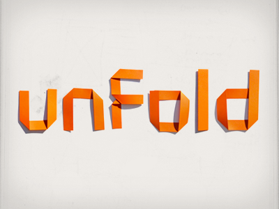 unfold folds orange paper shadows typography