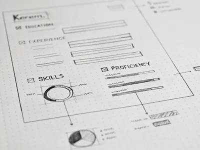 Resume wireframe bars charts cv graphs resume sketch wireframe