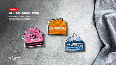 2024 Freedom Pros All-American Pins all american awards business custom design digital freedom forever freedom pros freedomforever graphic graphic design illustrator incentive photoshop pins sales solar solar pros solarpros sports