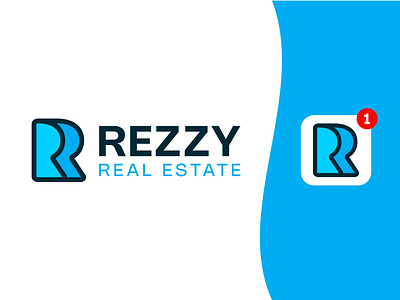 Rezzy - Real Estate Logo Design blue brand mark branding clean design identity logo logo design logodesign logotype minimal modern property r logo r logomark r mark real estate real state realtor realty