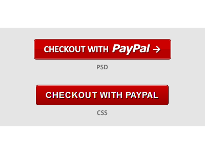 Checkout with PayPal button css3 psd