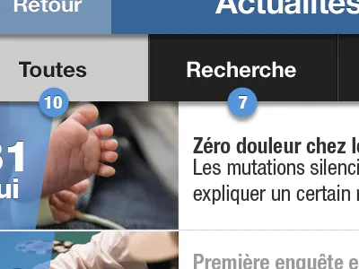 News app application blue iphone list